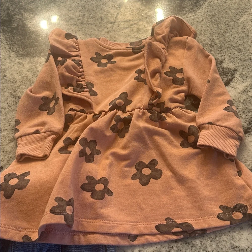 Jessica Simpson sweatshirt dress and‎ Easy Peasy Jeans 12 month baby girl outfit